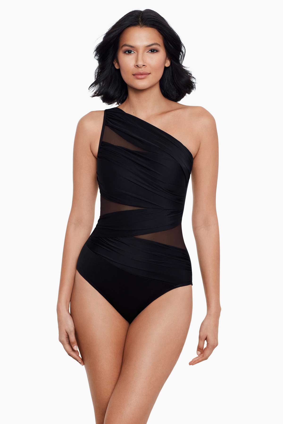 Boutique Option-Miraclesuit 1 Piece Swimsuit in Black/White color