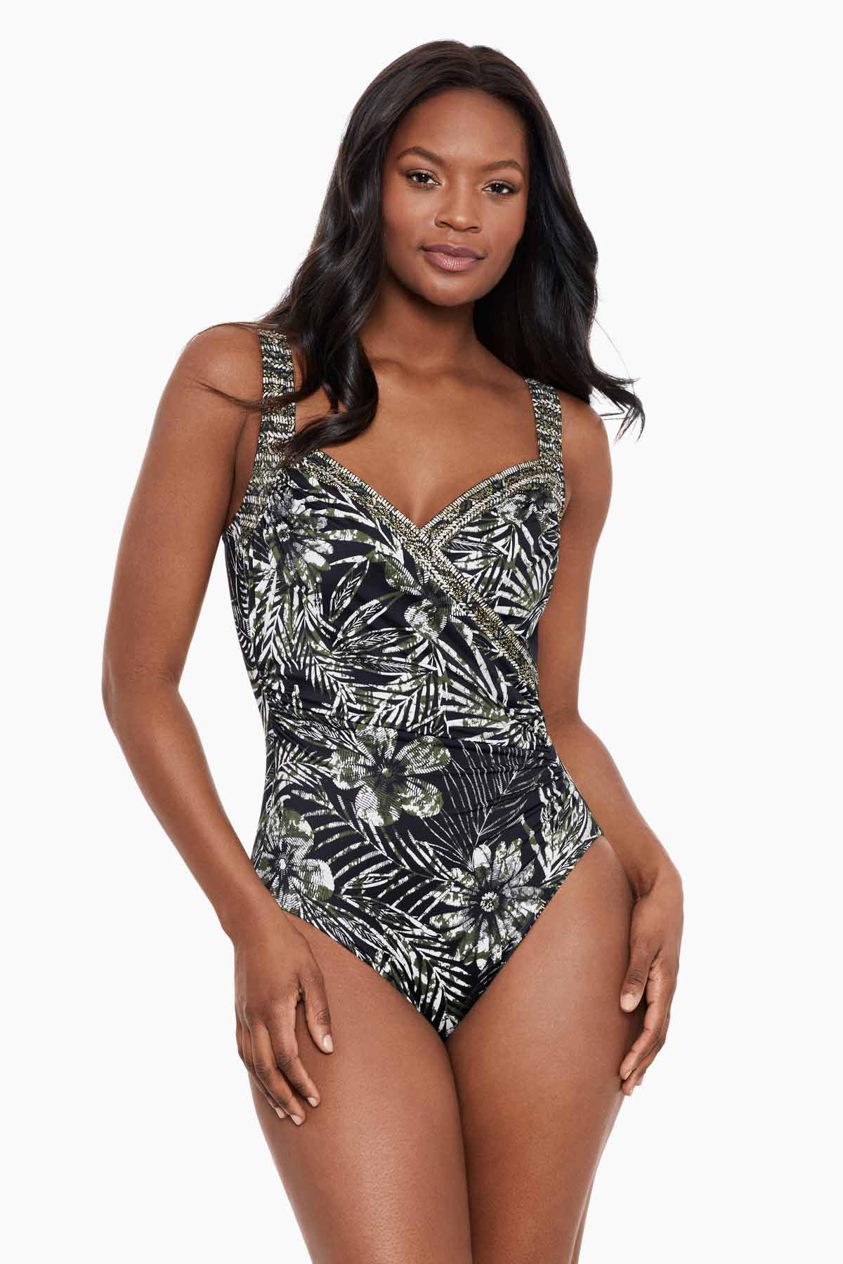 Bandeau Tummy Control Swimsuit with Removable Straps by South Beach