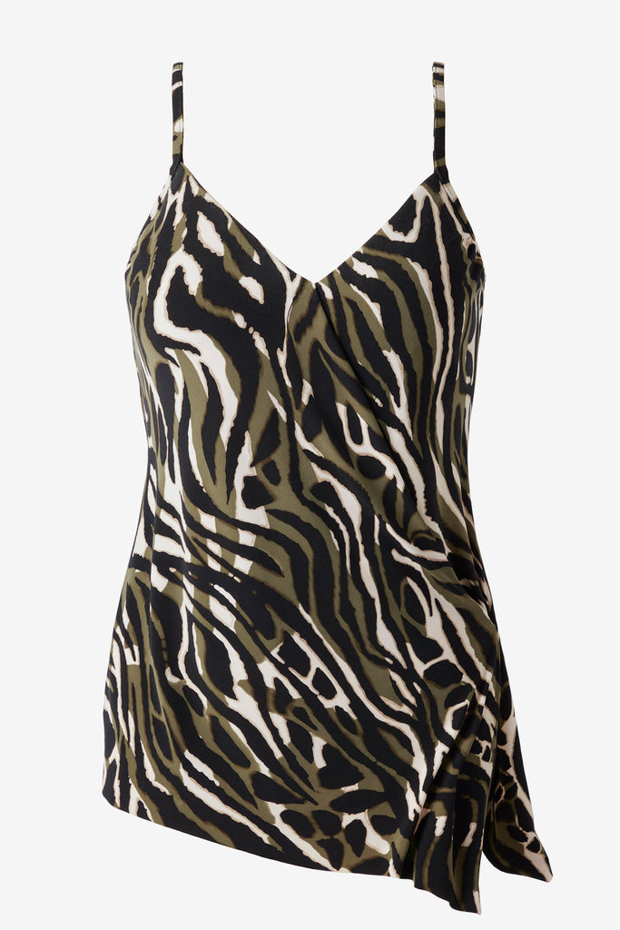 Multicolored animal print tankini top