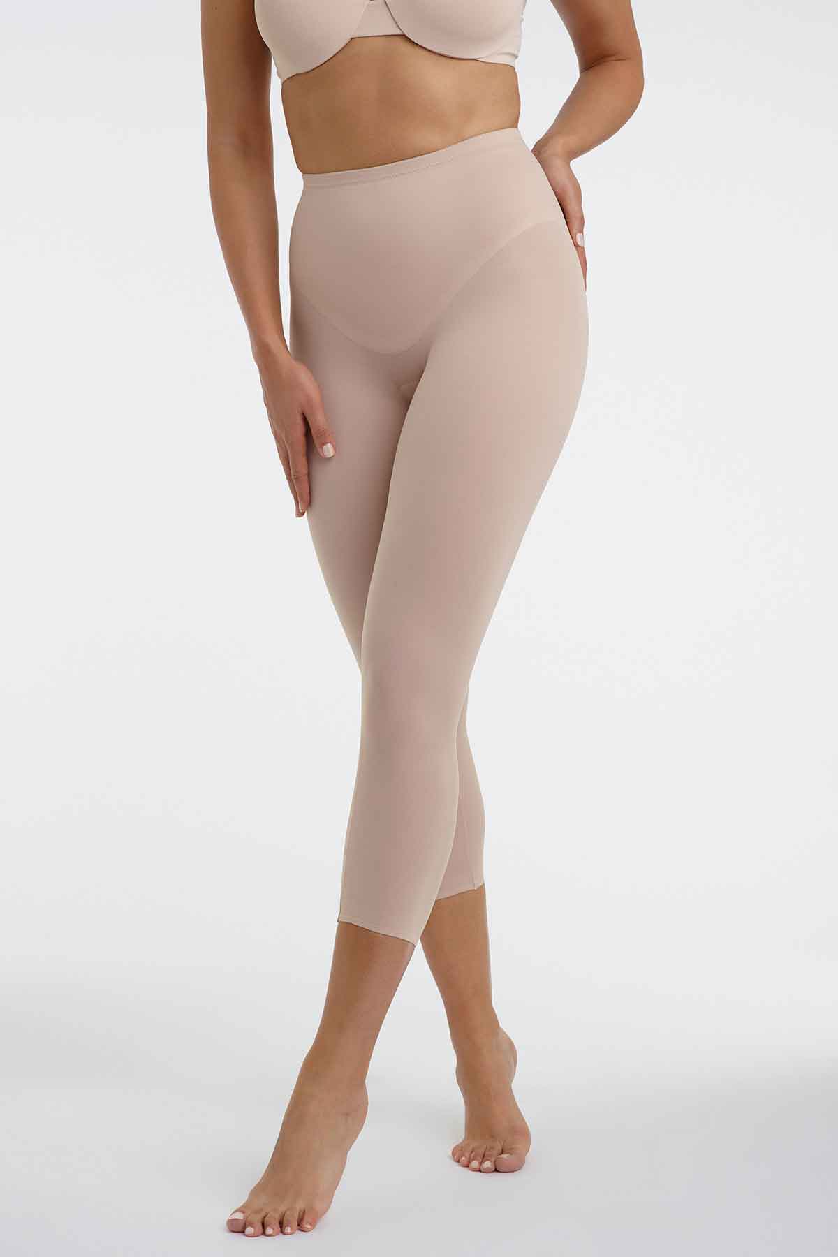 Seamless Shapewear Legging, Extra Firm Control Thigh Slimme (Large, Nude)