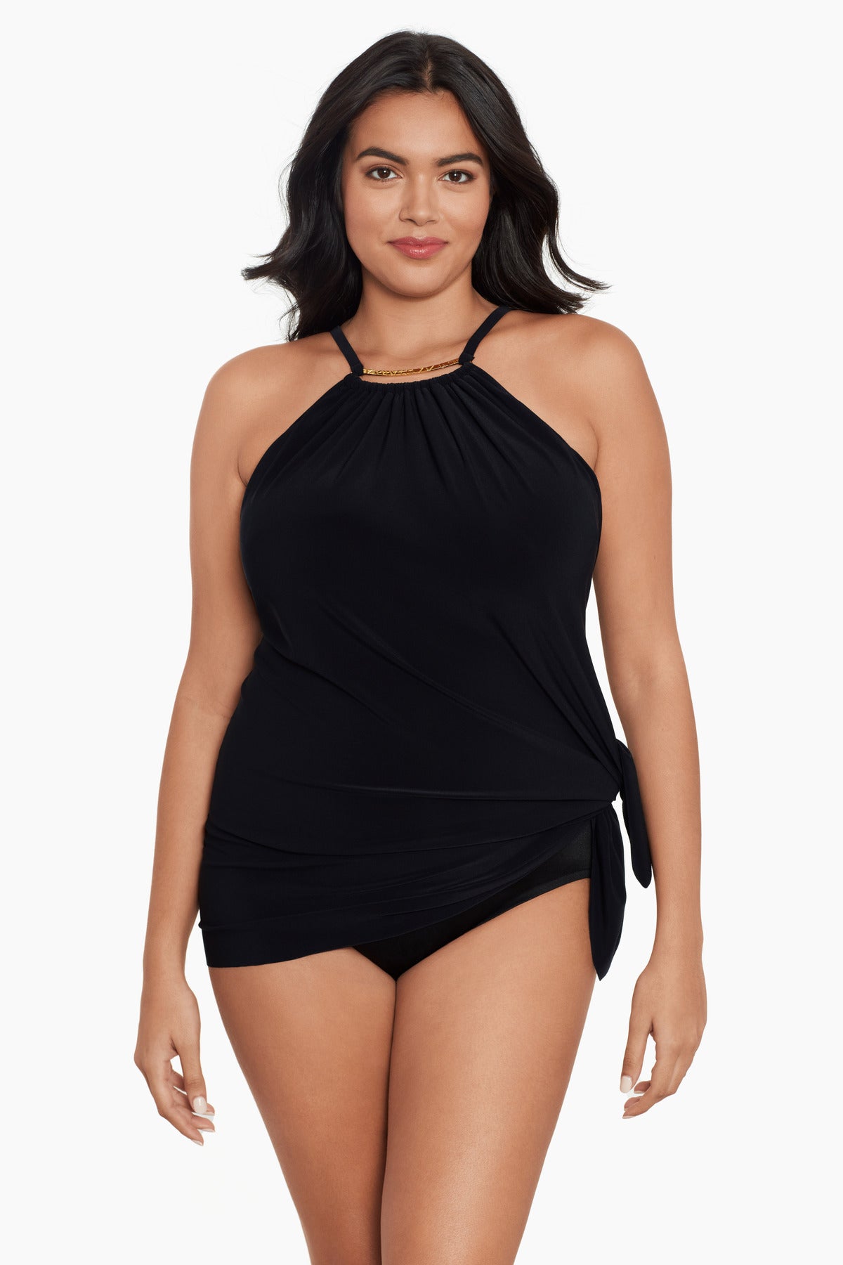 Swimsuits For All Women's Plus Size Bandeau Blouson Tankini Top