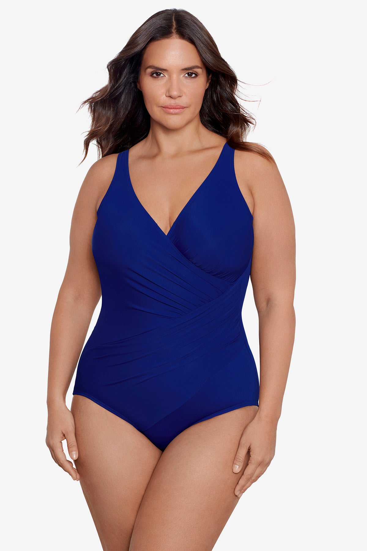 Lurex Plus Size One-Piece Swimsuit & Reviews - Navy - Sustainable Plus Size  One-Pieces