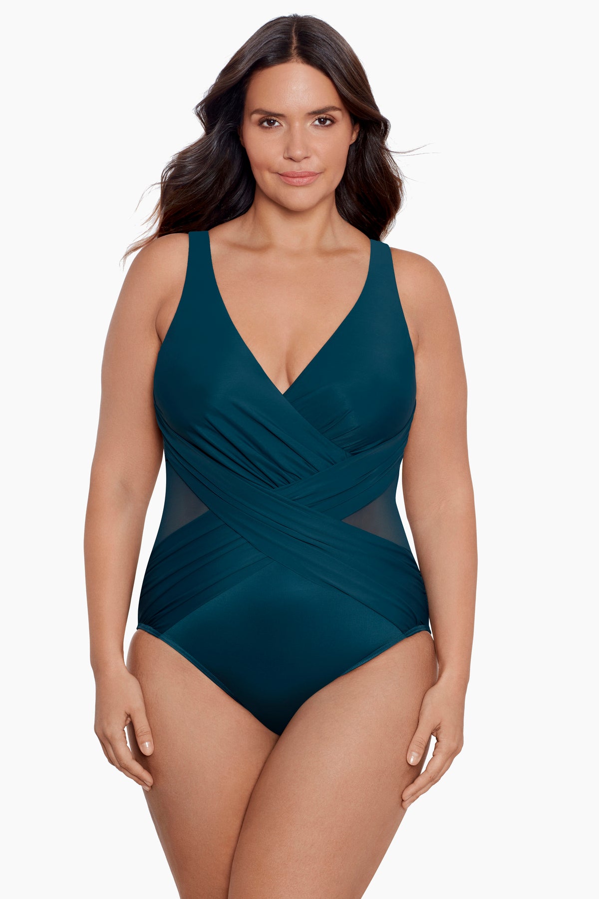 Miraclesuit Linked In Color Blocked Oceanus One Piece Swimsuit