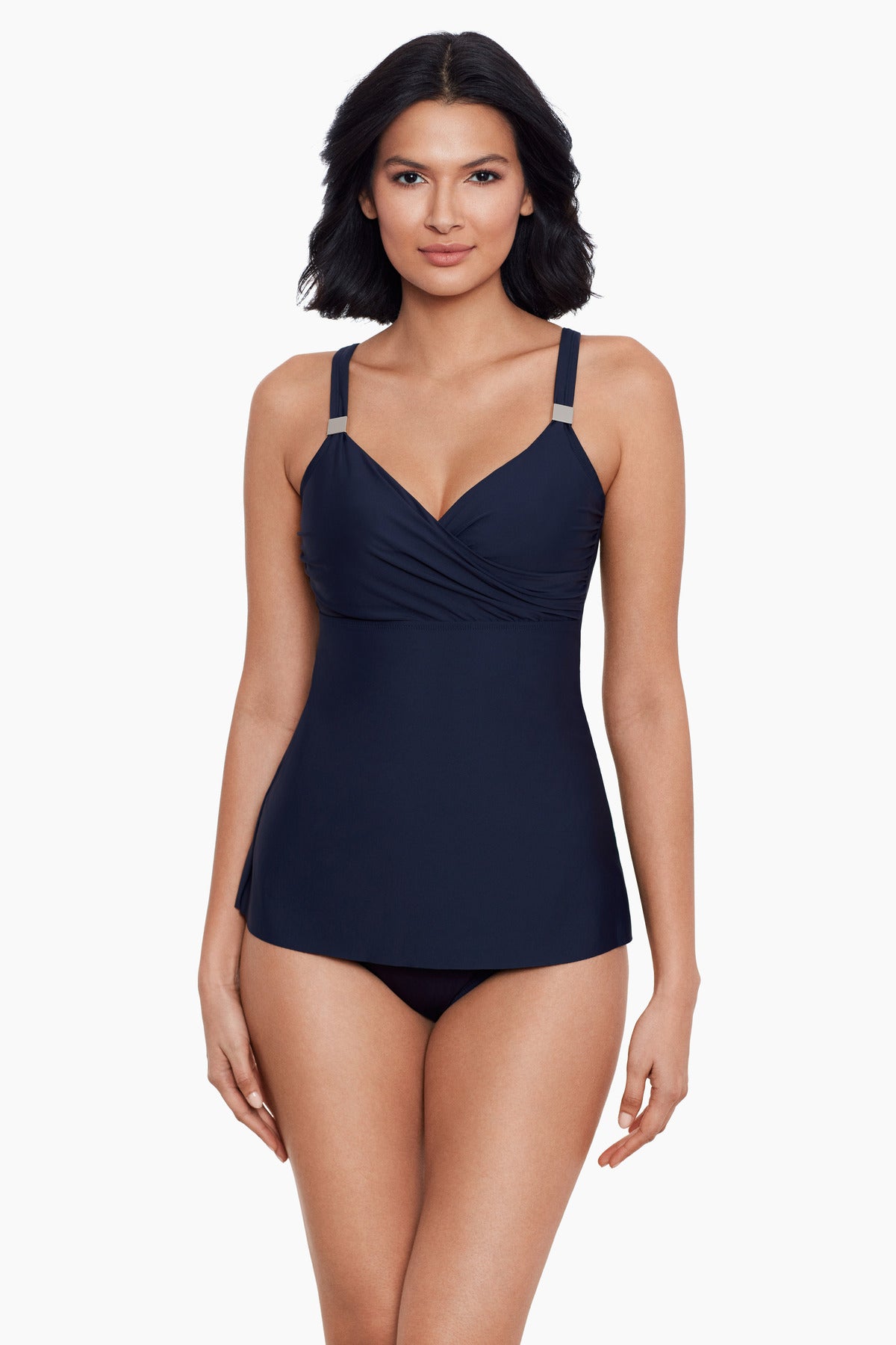 Miraclesuit Solid Underwire Plunge Tankini Top D-DDD Cups