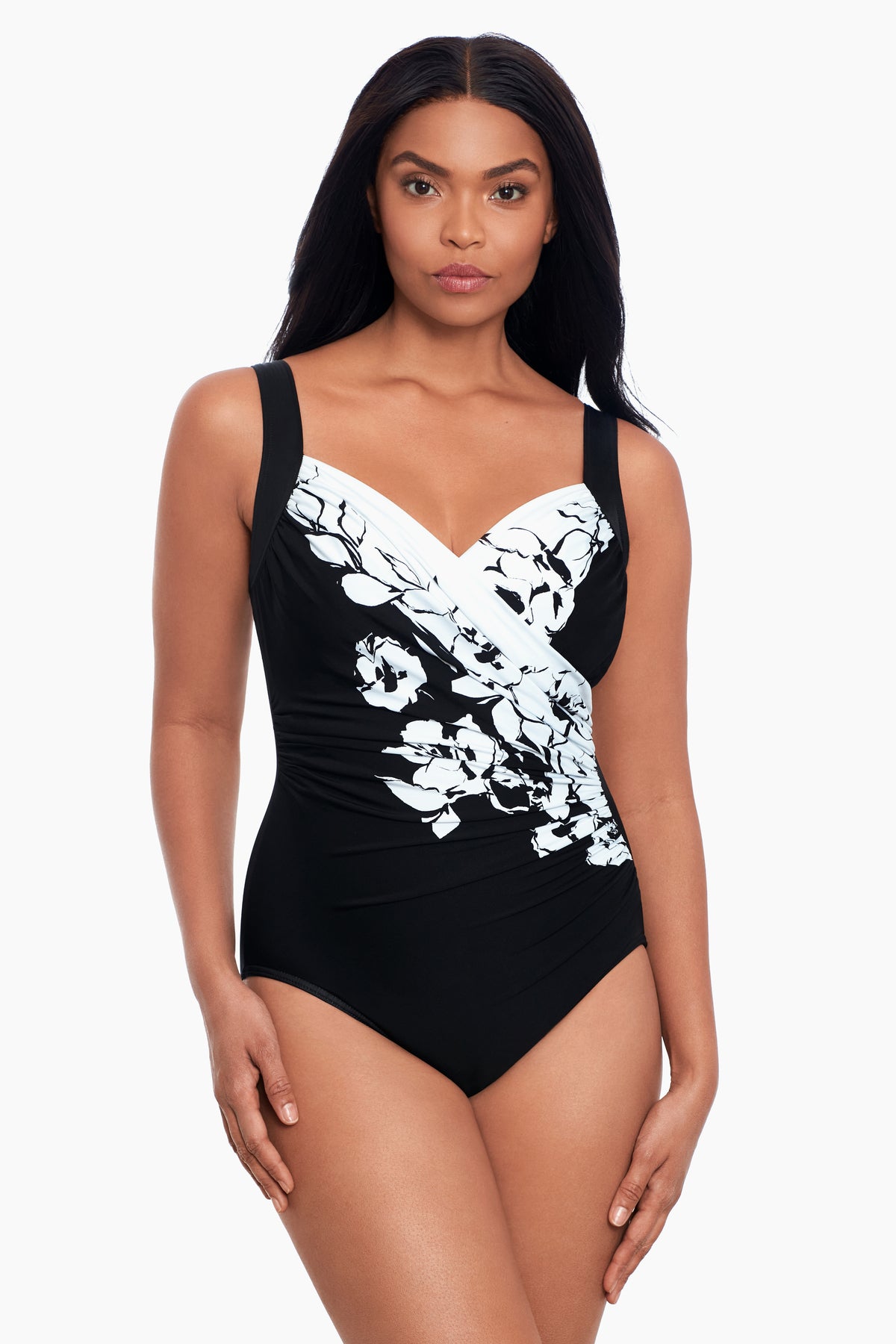 Boutique Option-Miraclesuit 1 Piece Swimsuit in Black/White color